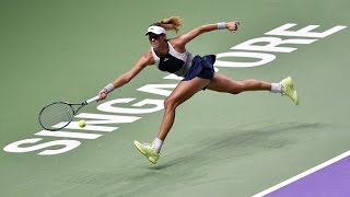 Garbine Muguruza vs Petra Kvitova  2015 WTA Finals Highlights [upl. by Gwendolin]