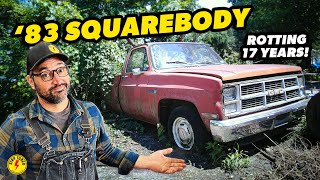 Stuck in a Tree for 17 YEARS Will this 1983 GMC Squarebody Pickup RUN and DRIVE [upl. by Dlaner591]