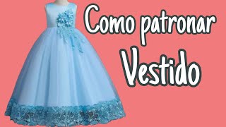 Como PATRONAR Vestido para niña de 6 AÑOS  Paso a Paso [upl. by Philipp]