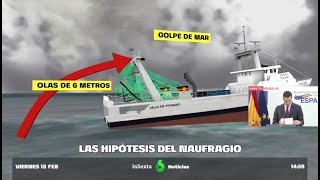 Las hipótesis sobre el naufragio del Villa de Pitanxo de un golpe de mar a un fallo del motor [upl. by Fishbein658]