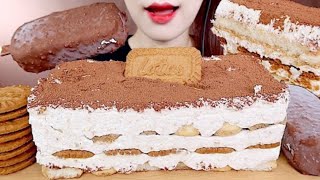 Sowon ASMR biscuit tiramisu cream cheesecake mukbang bites only [upl. by Royd533]