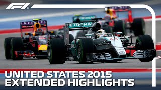 Rosberg And Hamiltons Epic Title Decider  2015 United States Grand Prix  Extended Highlights [upl. by Lig]