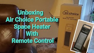 Unboxing Air Choice Portable Space Heater With Remote Control  Model KPT173ND [upl. by Ahseinad]