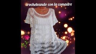 tutorial blusa o vestido abanicos encadenados 1a parte [upl. by Coltun]