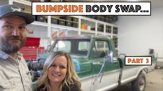 Bumpside Body Swap Pt 3 Cab Firewall Body Mounts and Bed 1990 f250 Frame 73 idi [upl. by Anniram141]