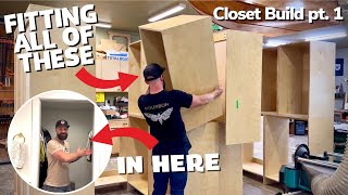 Building Cabinets for Closets  This Was Way Harder Than I Thought [upl. by Perlie]