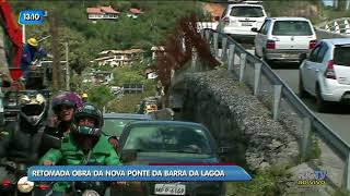 Obra da nova ponte da Barra da Lagoa em Florianópolis é retomada [upl. by Ecreip408]