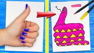 12 Einfache und Coole Tricks Zum Zeichnen [upl. by Cele434]