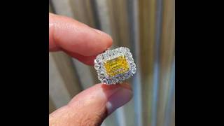 3ct Brilliant Yellow Diamond Ring diamondring gemstonejewelry finejewelry jewelry jewellery [upl. by Vachel727]