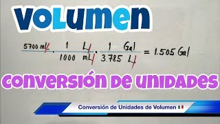 Conversión de Unidades de VOLUMEN litros galones metros cúbicos [upl. by Meelak]