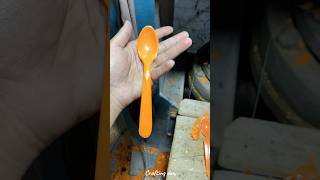 Manufacturing of melamine orange spoon viralshort [upl. by Ilrac]