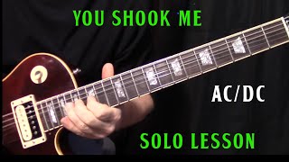 how to play quotYou Shook Me All Night Longquot by ACDC  guitar solo lesson [upl. by Sisely]