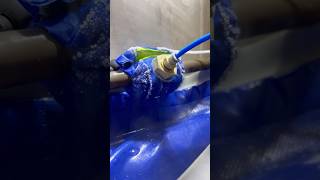 Freezing copper pipe to replace leaking valve asmr howto diy foryou subscribe shorts tools [upl. by Gnirps]