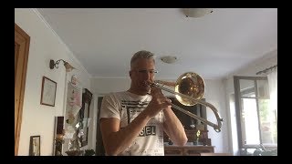 György Gyivicsan practicing Der Hölle Rache  Szeged Trombone Ensemble [upl. by Dloniger]