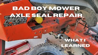 Bad boy mower axle oil seal and hub removal [upl. by Gargan]