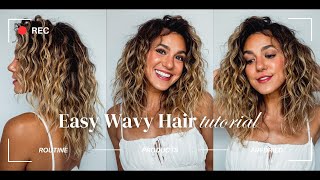 MY EASY WAVY HAIR ROUTINE if you have frizzy hair try this products i use airdried  2024 [upl. by Aimaj]