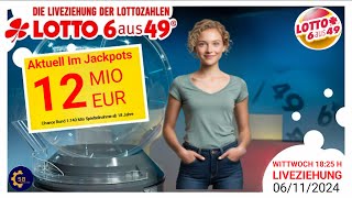 Ziehung der Lottozahlen live 06112024  lotto 6 aus 49 [upl. by Horodko]