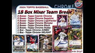 2024 Topps Chrome COSMICSAPPHIRE 18 Box Team Break 3 eBay 102924 [upl. by Eric]