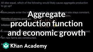 Aggregate production function and economic growth  APⓇ Macroeconomics  Khan Academy [upl. by Marilla]