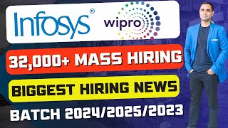 🔥Wipro amp Infosys Biggest Mass Hiring News  Wipro Hiring 12000 amp Infosys Hiring 20000 Freshers🔥 [upl. by Ecirtael]