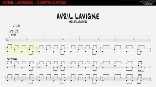 AVRIL LAVIGNE  Complicated DRUM SCORE [upl. by Aivatal36]