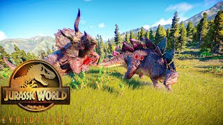 3 Stegosaurus vs 3 Triceratops vs 3 Ankylosaurus DINOSAURS BATTLE  Jurassic World Evolution 2 [upl. by Yehtomit]