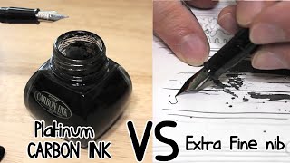 Platinum carbon black ink vs Extra Fine Pilot nib [upl. by Willett755]