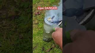 Lipo Battery Disposal Fire Danger BEWARE 🔥 [upl. by Esaele195]