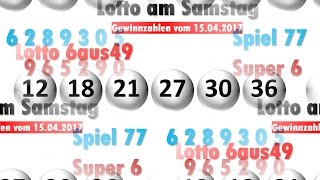 Lotto Ziehung am Samstag  Lottozahlen vom 15042017 [upl. by Nagem]