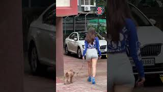 Georgia Andriani Out For A Walk With Her Cute Little Furry Friend  Bollywood  Fashion  N18S [upl. by Clippard]