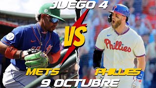 🔴 EN VIVO NEW YORK METS VS PHILADELPHIA PHILLIES 💥MIÉRCOLES 9 OCTUBRE ⚾​ JUEGO 4 [upl. by Aloek]