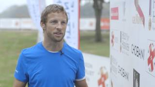 Jenson Button at the Jenson Button Trust Triathlon [upl. by Drobman]