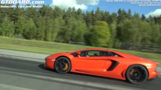 Lamborghini LP7004 Aventador vs Ferrari 599 GTO filmed from the Ferrari x 2 races [upl. by Nagy787]