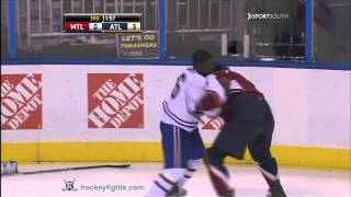 PK Subban vs Zach Bogosian Nov 26 2010 [upl. by Rahm]