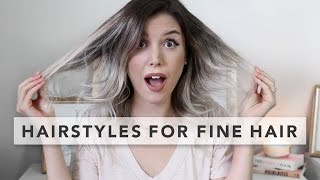 3 Quick and Easy Hairstyles for FINE HAIR [upl. by Yeltrab771]