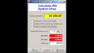 DjaSoft  Calculer son IRG 2008 2020 2022 [upl. by Atat]