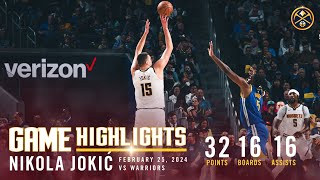 Nikola Jokić Records Third Straight TripleDouble  Full Game Highlights vs Warriors 🎥 [upl. by Acim268]