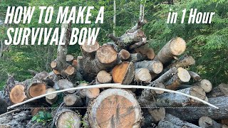 How to Make A Survival Bow  1 Hour Build [upl. by Byers]