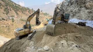 Look at work of cat excavator on field must watch view most satisfying on youtube [upl. by Anyel]