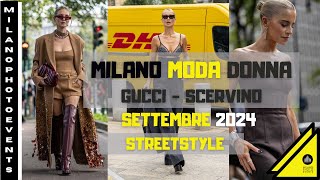 Milano Fashion Week  donna settembre 2024  Gucci amp Ermanno Scervino street style [upl. by Anauqes81]