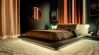 My Modern Minimalist Tech Bedroom Tour  Dark Mode [upl. by Ganny]