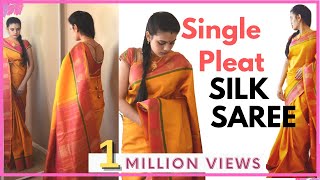 How to drape silk saree with single pleat [upl. by Anear]