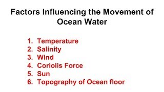 Factors Affecting the Movement of Ocean Water  Geography UPSC IAS [upl. by Helprin617]