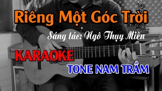 Riêng Một Góc Trời  Karaoke Tone Nam Trầm  Beat Guitar [upl. by Nhar419]