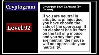 Cryptogram Level 92 Letters and Numbers [upl. by Tavy39]