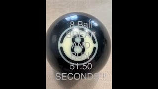 8 Ball BREAK AND RUN 5150 SECONDS Standard WPA 8 Ball Rack 9 Foot Tableshorts [upl. by Leoine]