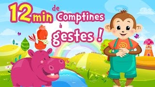 Tourne tourne petit moulin  Mon âne ⒹⒺⓋⒶ Comptines à gestes pour bébés avec paroles amp animation [upl. by Alford]