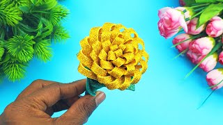 How To Make Glitter Foam Flowers  Eva Foam Paper Flower Easy  Handmade Foamiran Paper Flowers [upl. by Ingram880]