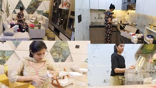 💁आज सुबह से लग गई घर समेटने मेंnew kitchen containersmorning to evening routine416 dailyvlog [upl. by Royden]