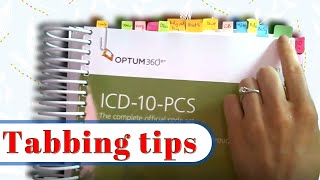 ICD 10 PCS book tabbing  PCS coding tips for inpatient coding and CCS exam prep [upl. by Ardnos]